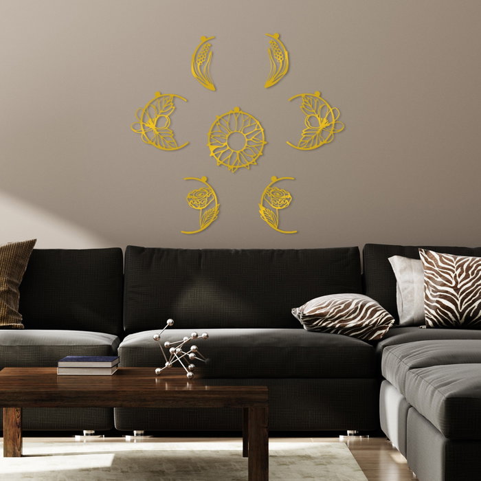Wallity Simbolo-3 Accesorio Decorativo de Pared de Metal Dorado